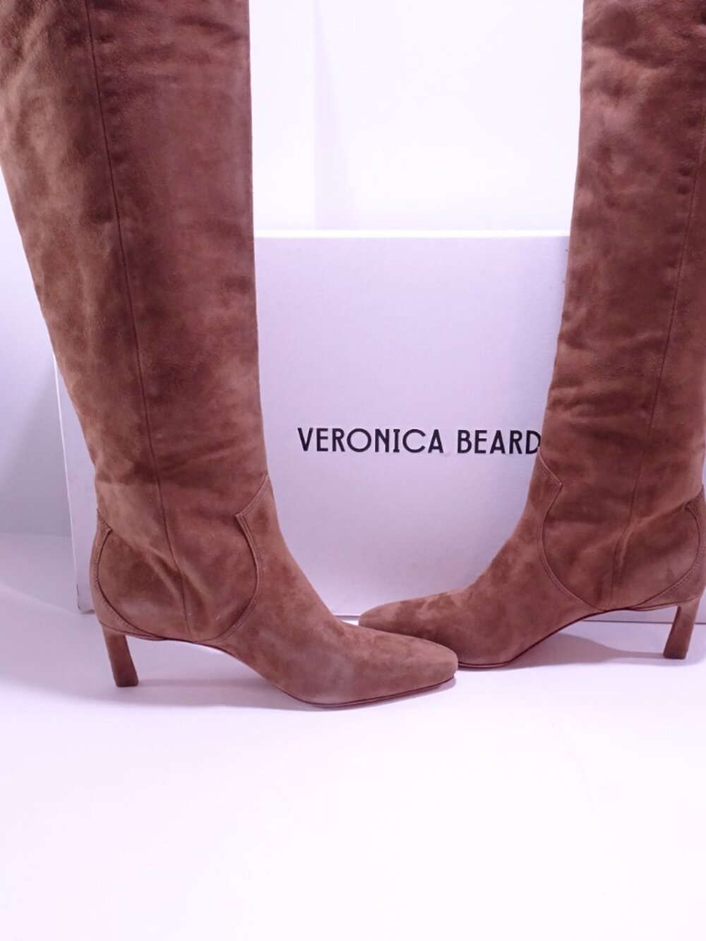 Veronica Beard Kinna Tall Boot Suede Knee-High Boot Hazelwood 7.5 NIB 798 IRRG - Picture 4 of 8